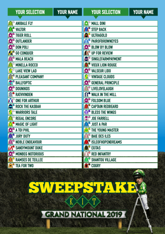 Grand National Sweepstake Kit